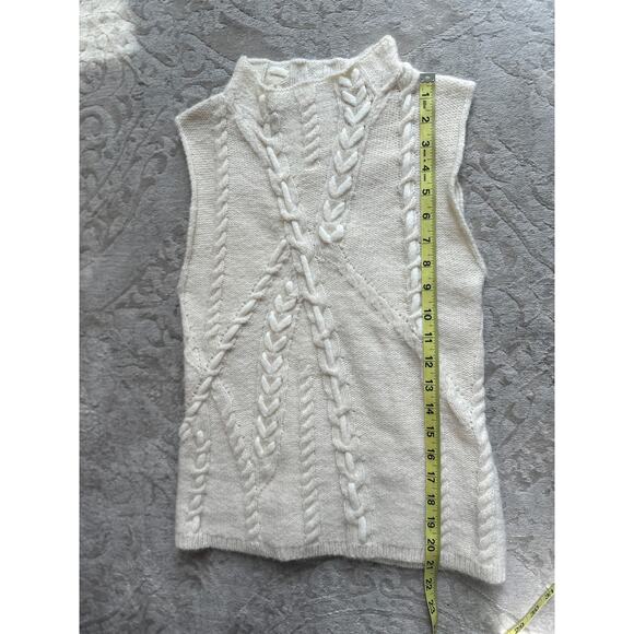 Sleeveless Cable Knit Sweater Vest ZARA Ivory White Women’s Small NWT - Picture 7 of 7